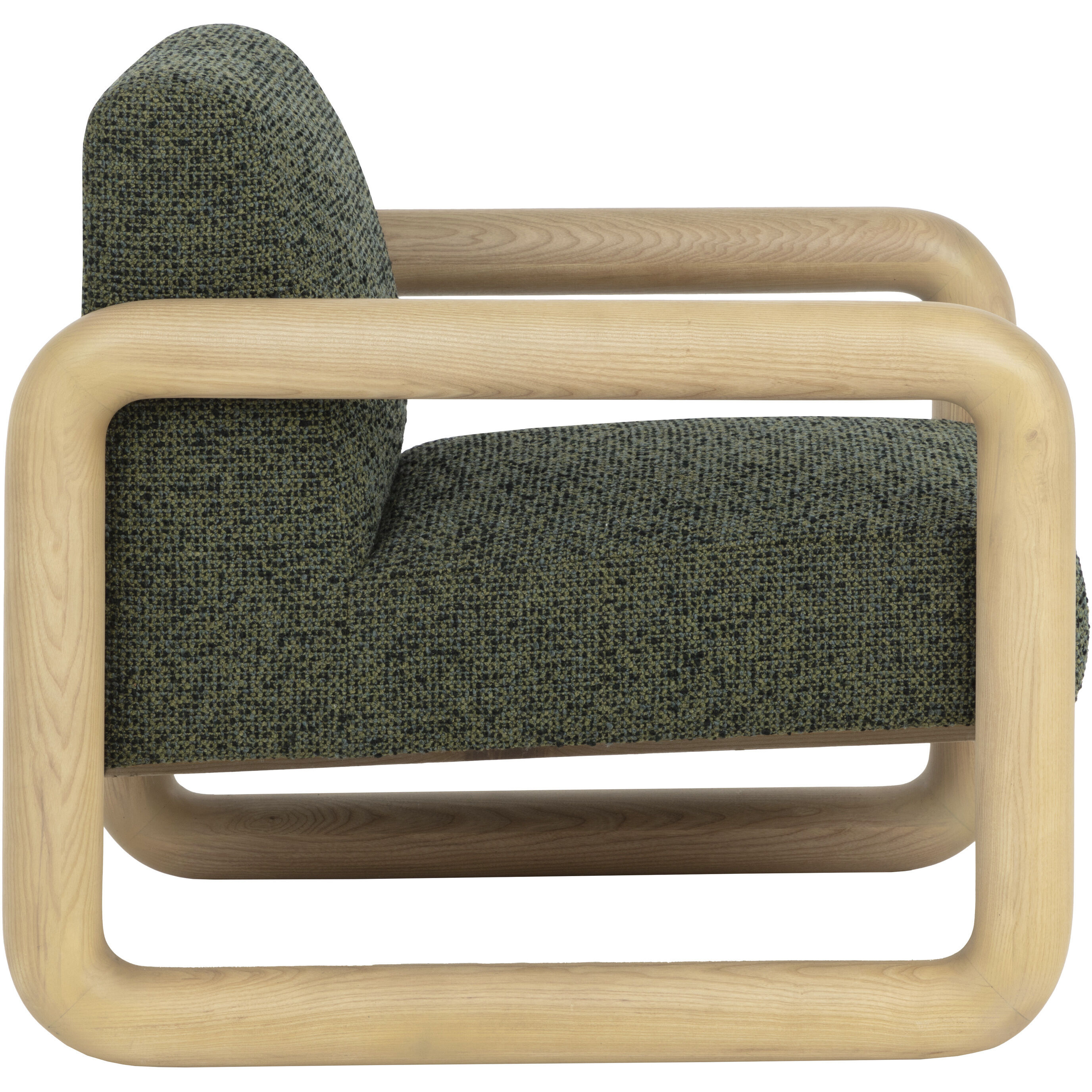 Nubo Noah Meadow / Ludlow Dark Olive Leather Lounge Chair